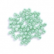 ILOVEDIY 100pcs in Bulk Green Imitation European Pearl Beads 4mm for Jewelry Making