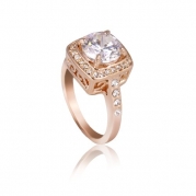 Fashion Plaza 18k rose Gold Plated Use Swarovski Crystal Engagement Spark Ring R30 Size 9