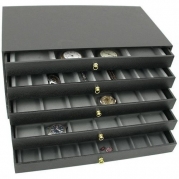 5 Drawer Jewelry Organizer Storage Display Case Box