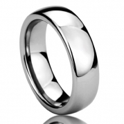 6MM Titanium Comfort Fit Wedding Band Ring High Polished Classy Domed Ring ( Size 6 to 14) Lighter Than Tungsten - Ring Size: 9