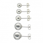 Jinique 5 Pair Set Sterling Silver Ball Earrings 2mm-6mm; Special Promotion; Limited Time Only