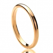 2MM Titanium Comfort Fit Wedding Band Ring Rose Gold Plated Classy Domed Ring ( Size 4 to 8) Lighter Than Tungsten - Ring Size: 4.5