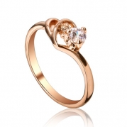 Fashion Plaza 18k Gold Plated Use Swarovski Crystal Double Heart Engagement Ring R49 Size 8