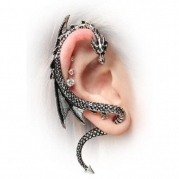 Kitty-Party The Dragon's Lure Stud Gothic Earring-Antique Silver Style