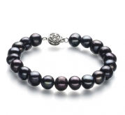 PearlsOnly Kaitlyn Black 8.0-8.5mm A Freshwater Cultured Pearl Bracelet-7-inch