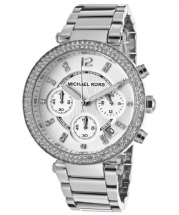 Michael Kors Parker Glitz Watch, Silver Color