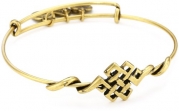 Alex and Ani Spiritual Armor Endless Knot Rafaelian Gold Finish Expandable Wire Bangle Bracelet