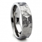 8MM Hammered Titanium Ring Wedding Band Matte Finish Size 8