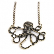 DGI MART Antique Retro Octopus Pendant with Long Chain Necklace