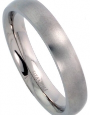 Titanium 4mm Domed Wedding Band / Thumb Ring Matte finish Comfort-fit, size 6 1/2