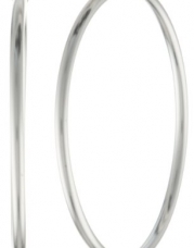 Sterling Silver Polished Tube Hoop Earrings (1.6 Diameter)
