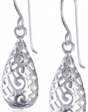 Sterling Silver Bali Filigree Teardrop Dangle Earrings