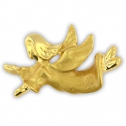 Gold Flying Angel Religious Spiritual Lapel Pin 1-1/8
