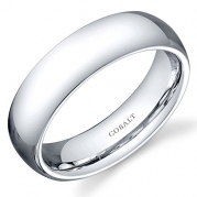 Traditional 6mm Comfort Fit Platinum Finish Mens Cobalt Wedding Band Ring Size 8