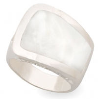JanKuo Jewelry Silver Tone Semi-Precious Stone Mother of Pearl Cocktail Ring with Gift Box (11)