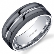 Modern Style comfort fit Mens 8mm Black Titanium Wedding Band Ring Size 10