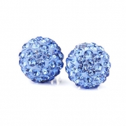 Change New Fashion Womens Sparkle Round Crystal Ball Stud Earrings for Wedding Party (Blue)