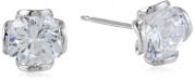 Sterling Silver Simulated Diamond (2cttw) Round Stud Earrings