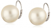 Sterling Silver White Shell Pearl Lever Back Earrings