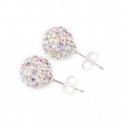 Change New Fashion Womens Sparkle Round Crystal Ball Stud Earrings for Wedding Party (Colorful)