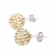 Change New Fashion Womens Sparkle Round Crystal Ball Stud Earrings for Wedding Party (Champagne)