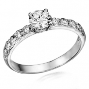 1 ctw. Round Diamond Solitaire Engagement Ring in 14k White Gold