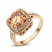 Yoursfs Sparkly 18k Rose Gold Plated Use Austrian Crystal Topaz Engagement Ring (8)