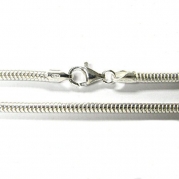 .925 Sterling Silver 7 3mm Snake Cable Bracelet For Pandora Troll European Bead Bead Charms