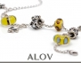 ALOV Designer Fashion Jewelry Unique Bead Charm Bracelet Precious Christmas & 2015 New Year gift for Mom,Mother,Grandma,Sister,Wife,Girl Friend, Handmade Sterling Silver Compatible with Pandora