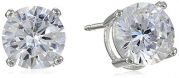 Platinum Plated Sterling Silver Round Cubic Zirconia Studs (3 cttw)