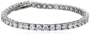 CZ by Kenneth Jay Lane Radiant Rounds Look-of-Real Cubic Zirconia Tennis Bracelet, 7