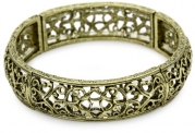 1928 Jewelry Brass Vines Filigree Stretch Bracelet