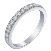 14K White Gold Diamond Wedding Band With Miligrain Setting (1/4 CT) In Size 7