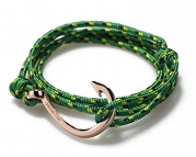 VIRGINSTONE Rose Gold Plated Round Hook Bracelets on Colorful Nylon Ropes (Jamaica)