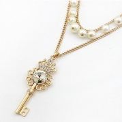 759SHOP Pearl Jewelery Pendant Long Necklace Sweater Chains Coat Decor for Women/Lady/Girl