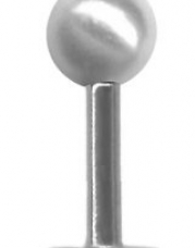 White Imitation Pearl Lip Ring Labret Stud 18g-16g Flat Back Cartilage Earring-Helix Tragus Earring