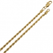 2MM Thick - 8 Inch - 14k Heavy Gold Plated Rope Chain Necklace - Lifetime Warranty