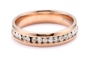 Fantastic 6mm Rose Gold Surgical Stainless Steel Unisex CZ Wedding Band, Included a Gift Box and Pouch. (9)