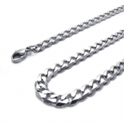 15 6mm KONOV Jewelry Silver Stainless Steel Mens Necklace Chain 14-40 inches, 6mm, 15 inch