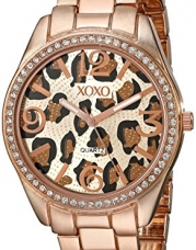 XOXO Women's XO5638 Rose Gold-Tone Leopard Dial Dress Watch