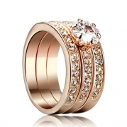 Yoursfs Fashion 18k Rose Gold Plated Love Rings Use Austrian Crystal Trinity Rhinestone Wedding and Engagement Ring (8)
