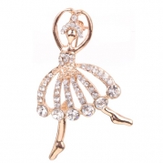 Yazilind Gold Tone Brooches and Pins for Dresses Prom Dancing Girl Crystal
