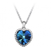 Lingstar(TM) Noble Heart Of Ocean Crystal Pendant Necklace Hot Sale
