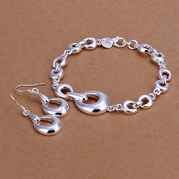 CY-Buity European Style Ring Necklace Exquisite Horseshoe Shape Pendant 925 Silver Plated Jewelry Set Nice Gift for Girls