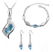 Platinum-plated Fashion Jewelry Set with Imported Crystal Element (CF-1083-S04)