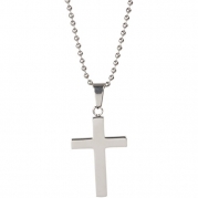 Heirloom Finds Mens Stainless Steel Cross Pendant Necklace 22 Ball Chain