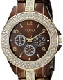 XOXO Women's XO5455 Rhinestone Accent Chocolate Brown Analog Bracelet Watch