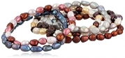 7 Piece Fall Tones Freshwater Cultured Pearl Stretch Bracelet Set, 7.5