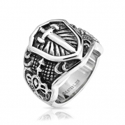 Bling Jewelry Stainless Steel Celtic Medieval Cross and Shield Mens Ring