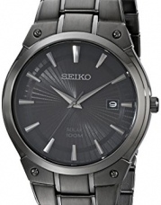 Seiko Men's SNE325 Dress Solar Analog Display Japanese Quartz Black Watch